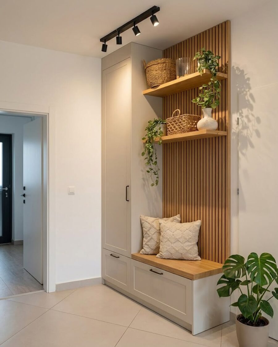 Stylish storage solutions for modern hallways