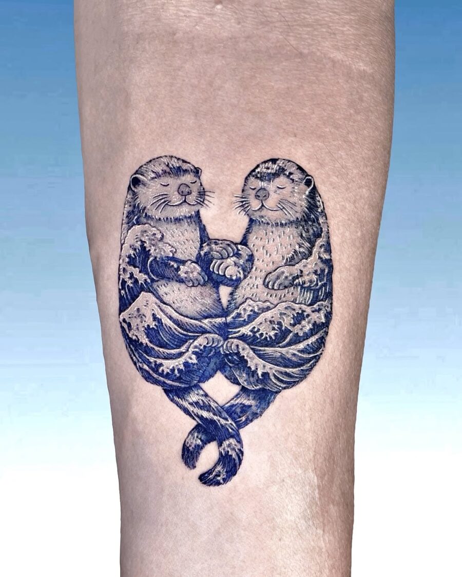 Charming otters symbolize love and connection