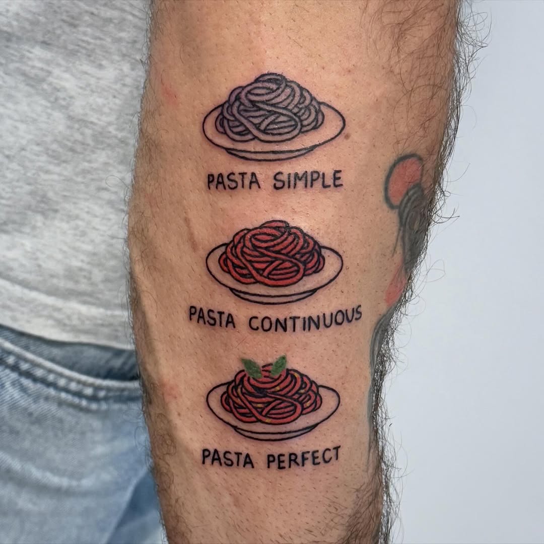 Creative pasta tattoo styles for noodle lovers