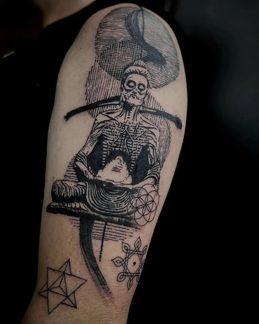 Symbolic tattoo merging peace and inner strength