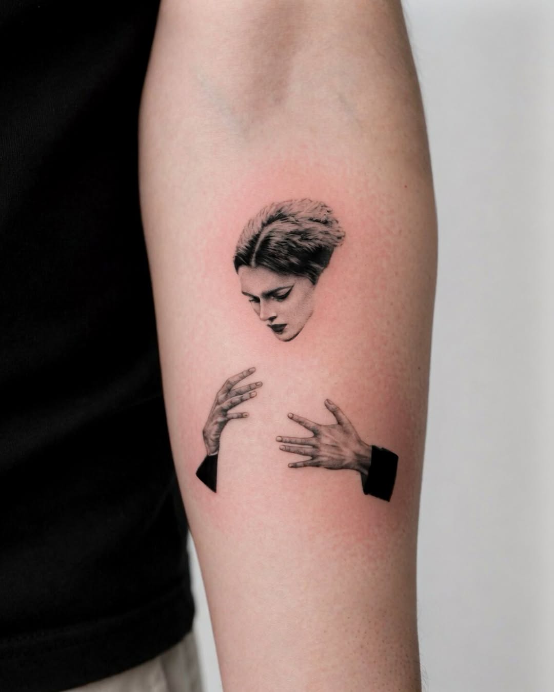 Expressive portrait tattoo showcasing emotions and connection