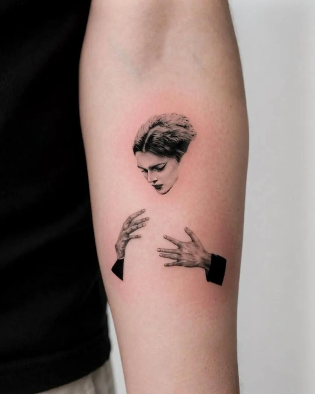 Expressive portrait tattoo showcasing emotions and connection