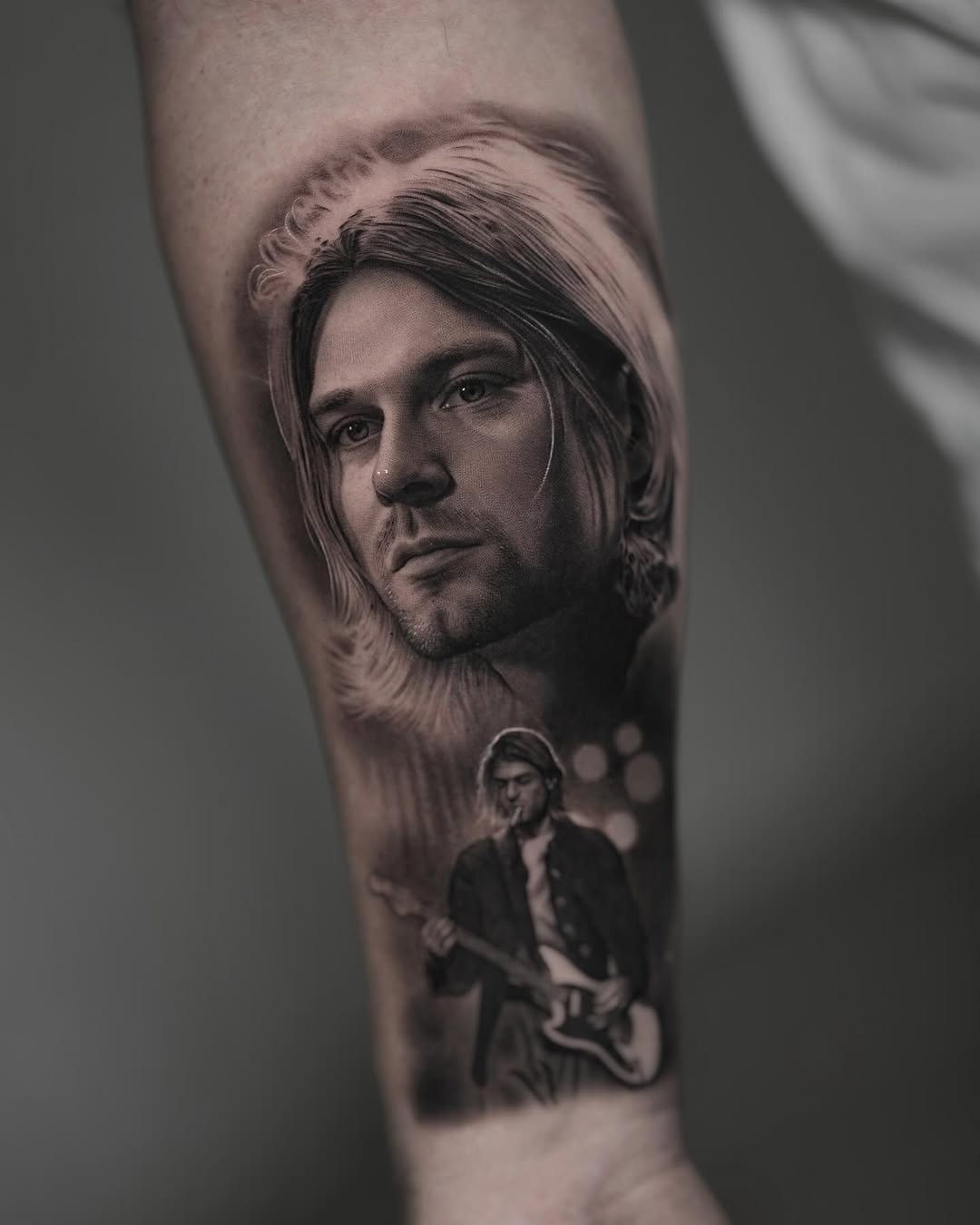 Stunning black and gray portrait tattoo art