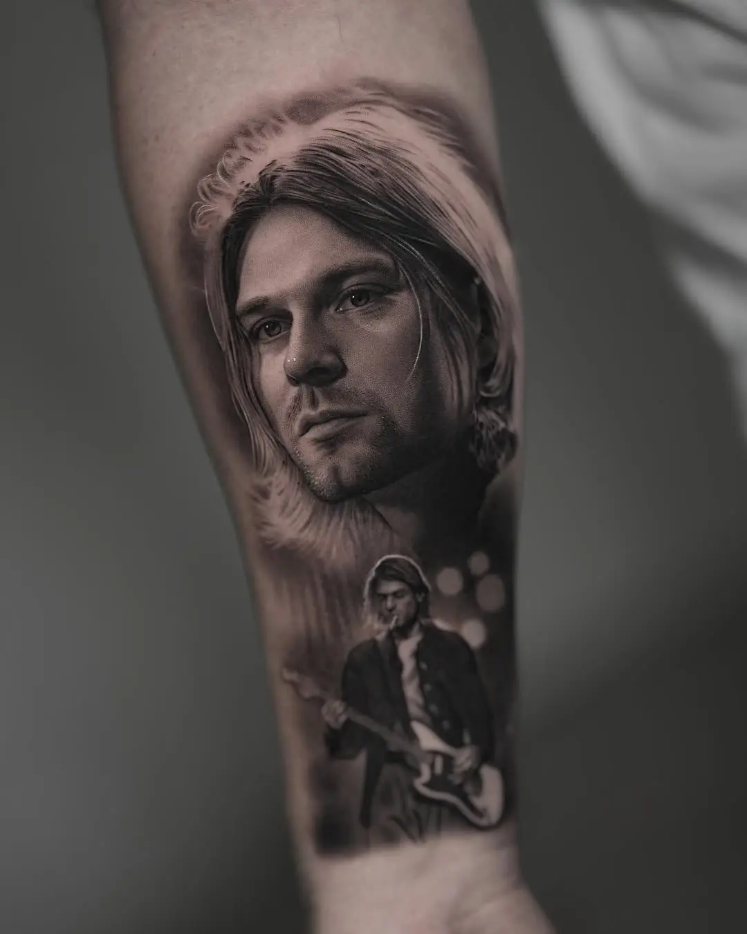 Stunning black and gray portrait tattoo art