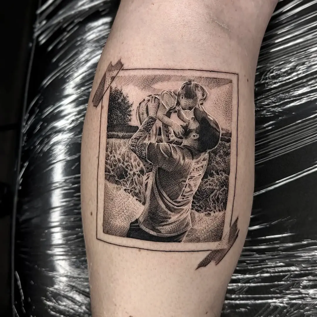 Heartfelt bond between man and dog tattoo