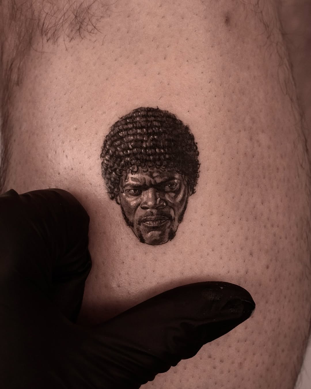 Realistic portrait tattoo of a famous actor