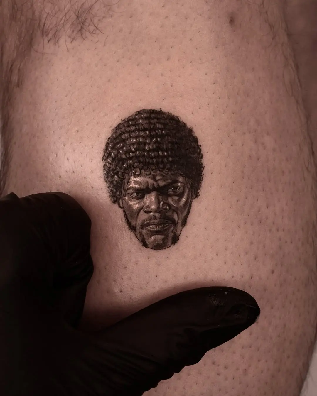 Realistic portrait tattoo of a famous actor