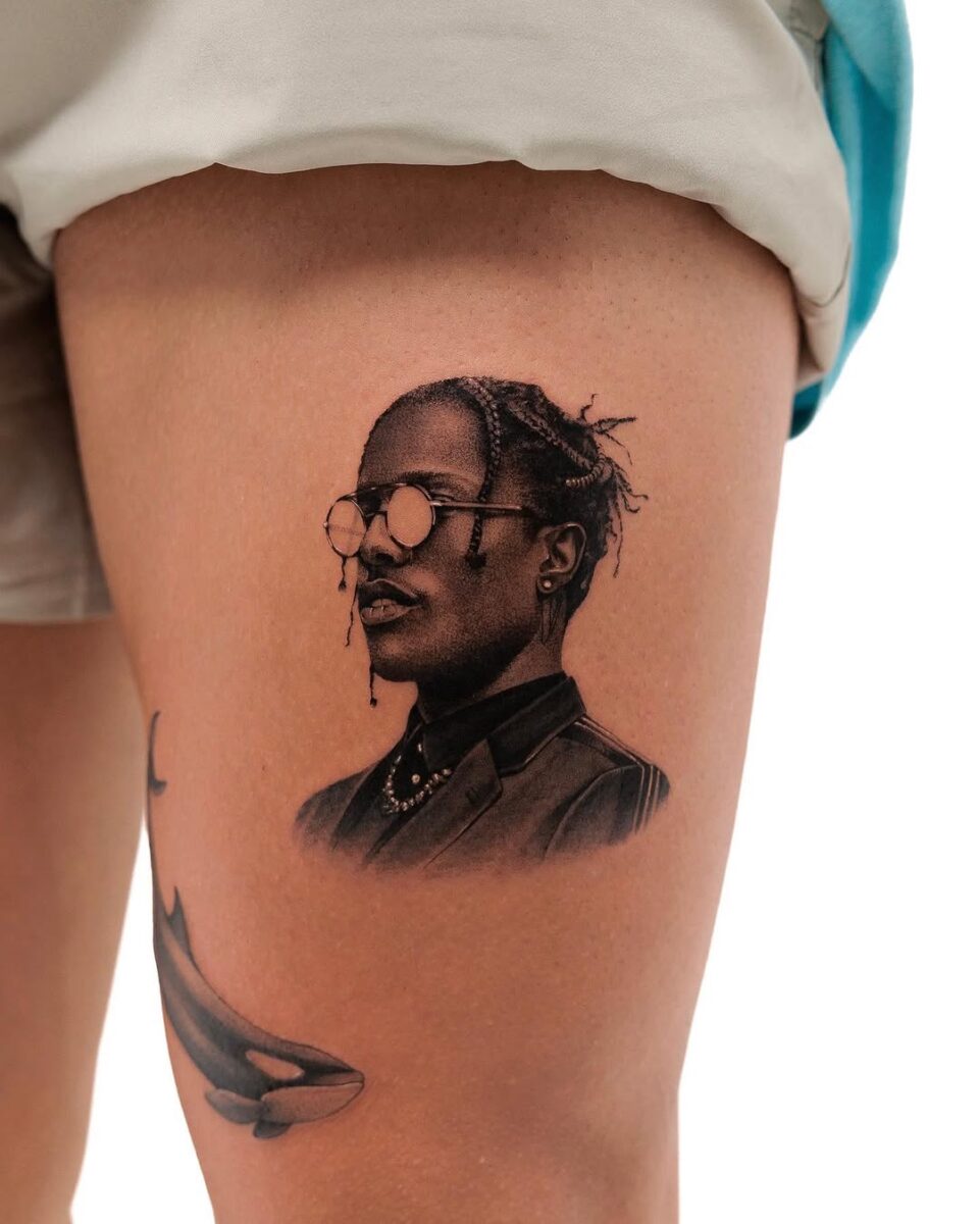 Stylish portrait tattoo with unique details