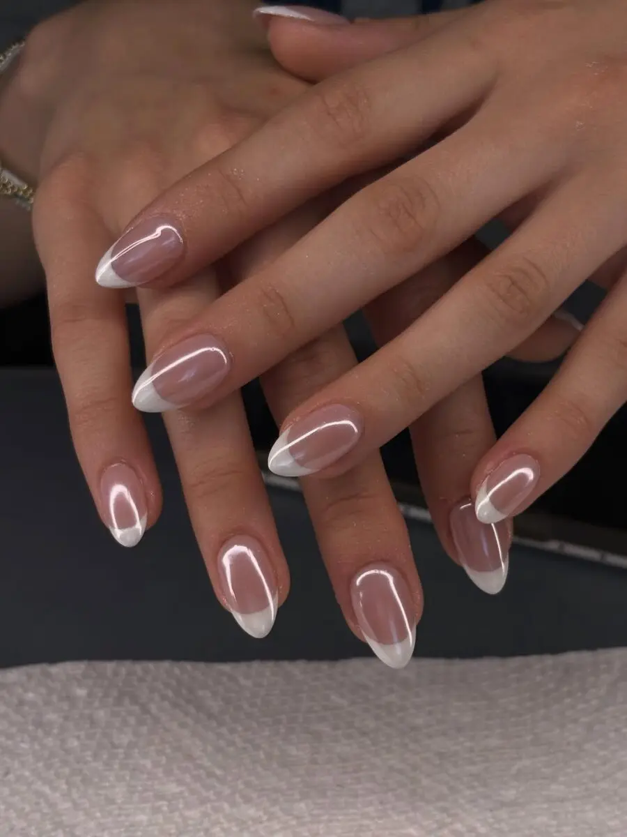 Elegant French Tip Prom Nail Design