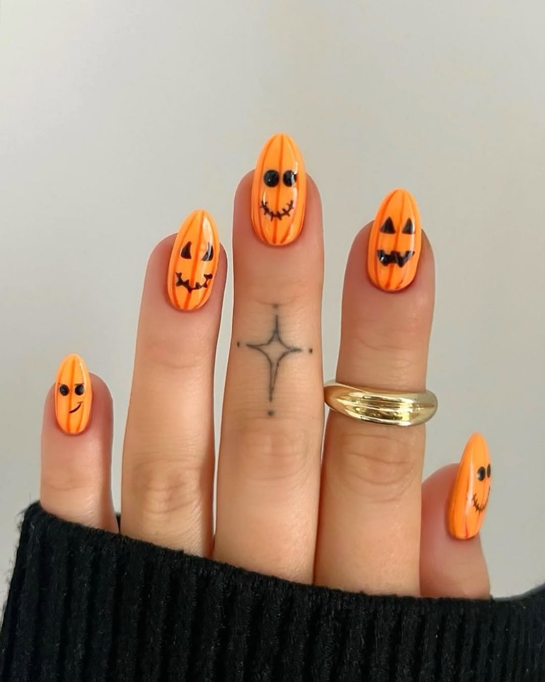 Vibrant Halloween Pumpkin Nail Art Inspiration