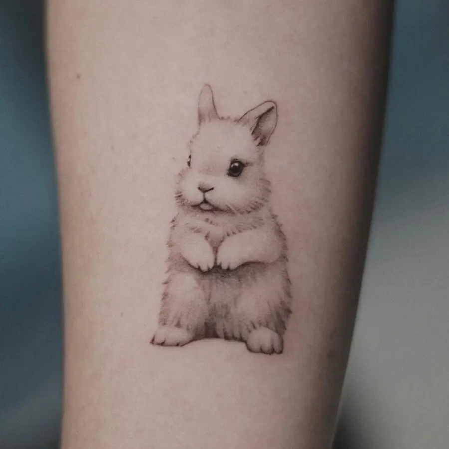 Charming Minimalist Rabbit Tattoo Design