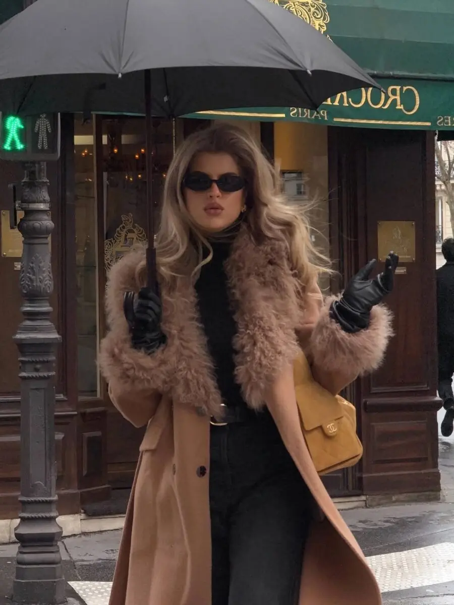 Chic rain-ready vibes with bold accessories