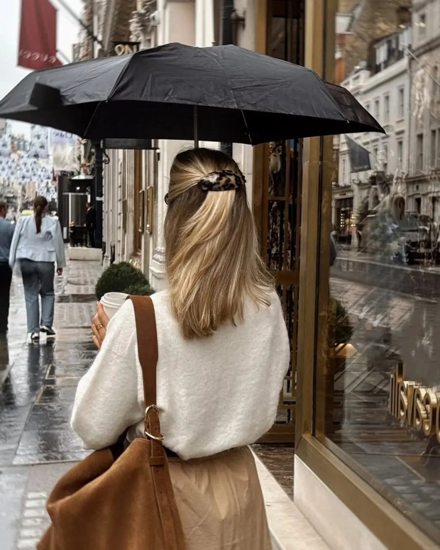 Chic and Cozy Rainy Day Look