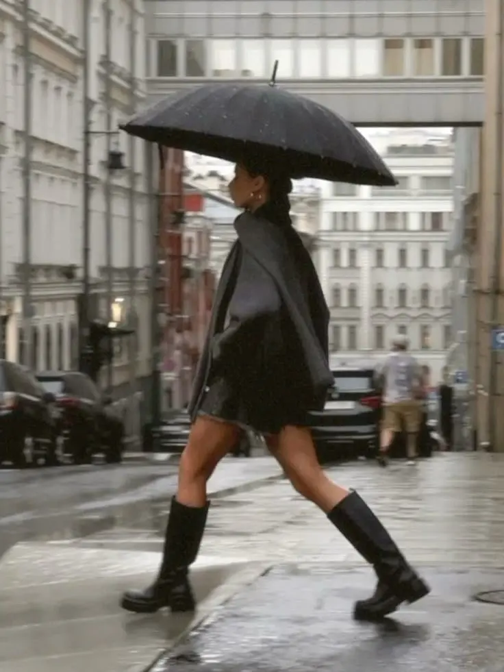 Chic Umbrella Look for Rainy Days