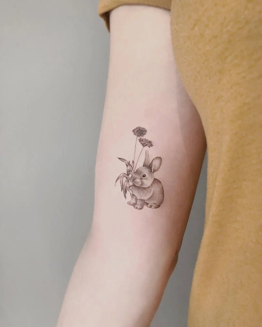 Charming realistic rabbit tattoo design ideas