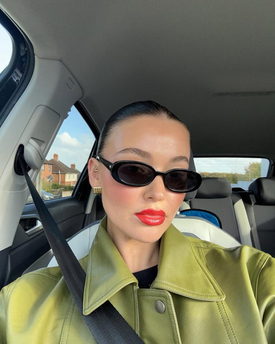 Chic red lipstick for a standout vibe