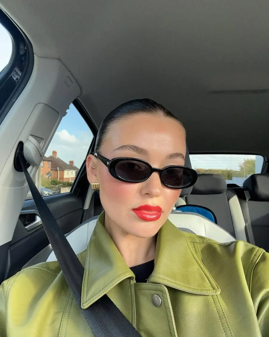 Chic red lipstick for a standout vibe