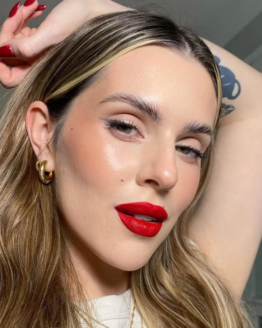 Bold red lipstick for a striking look