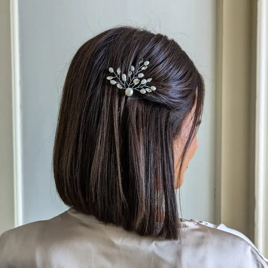 Elegant Short Bob with Decorative Pin