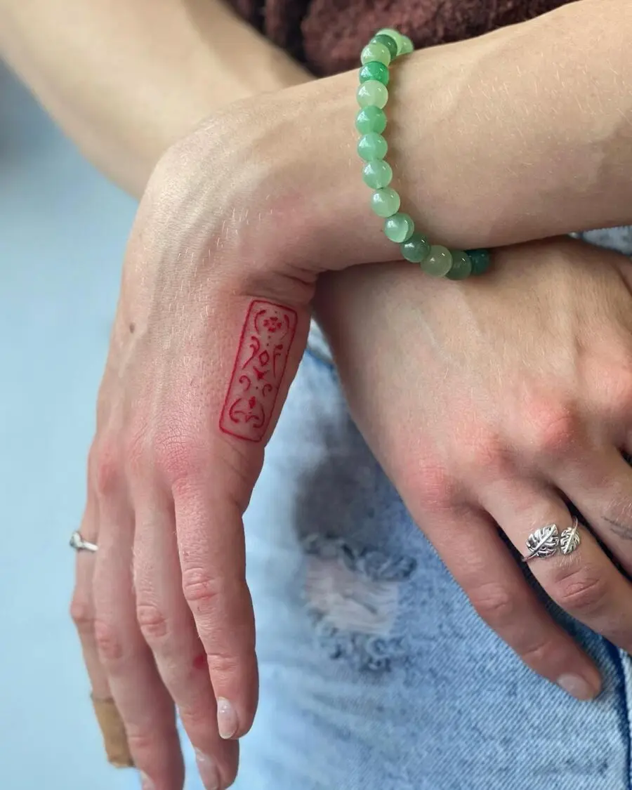 Stylish side hand tattoo with delicate details