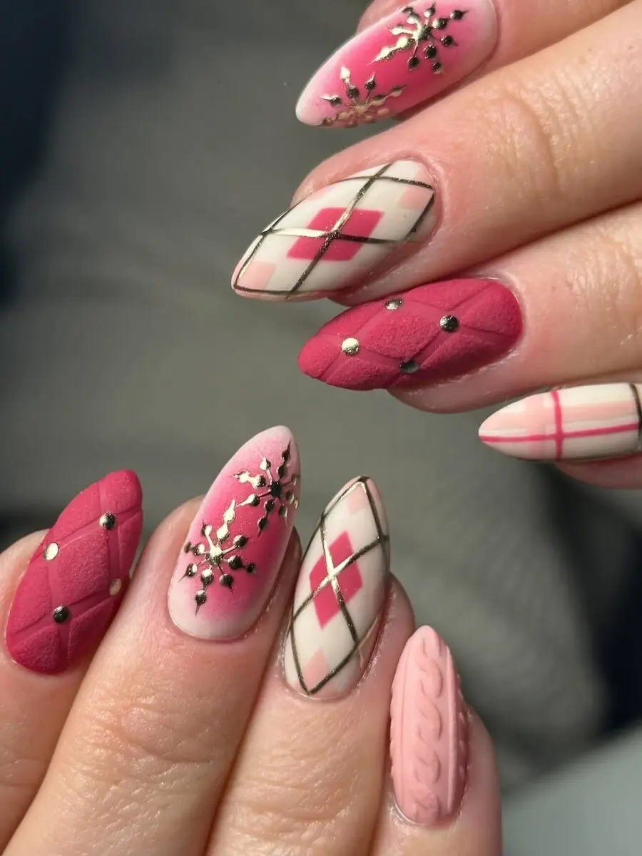 Charming Winter-Inspired Snowflake Nail Art