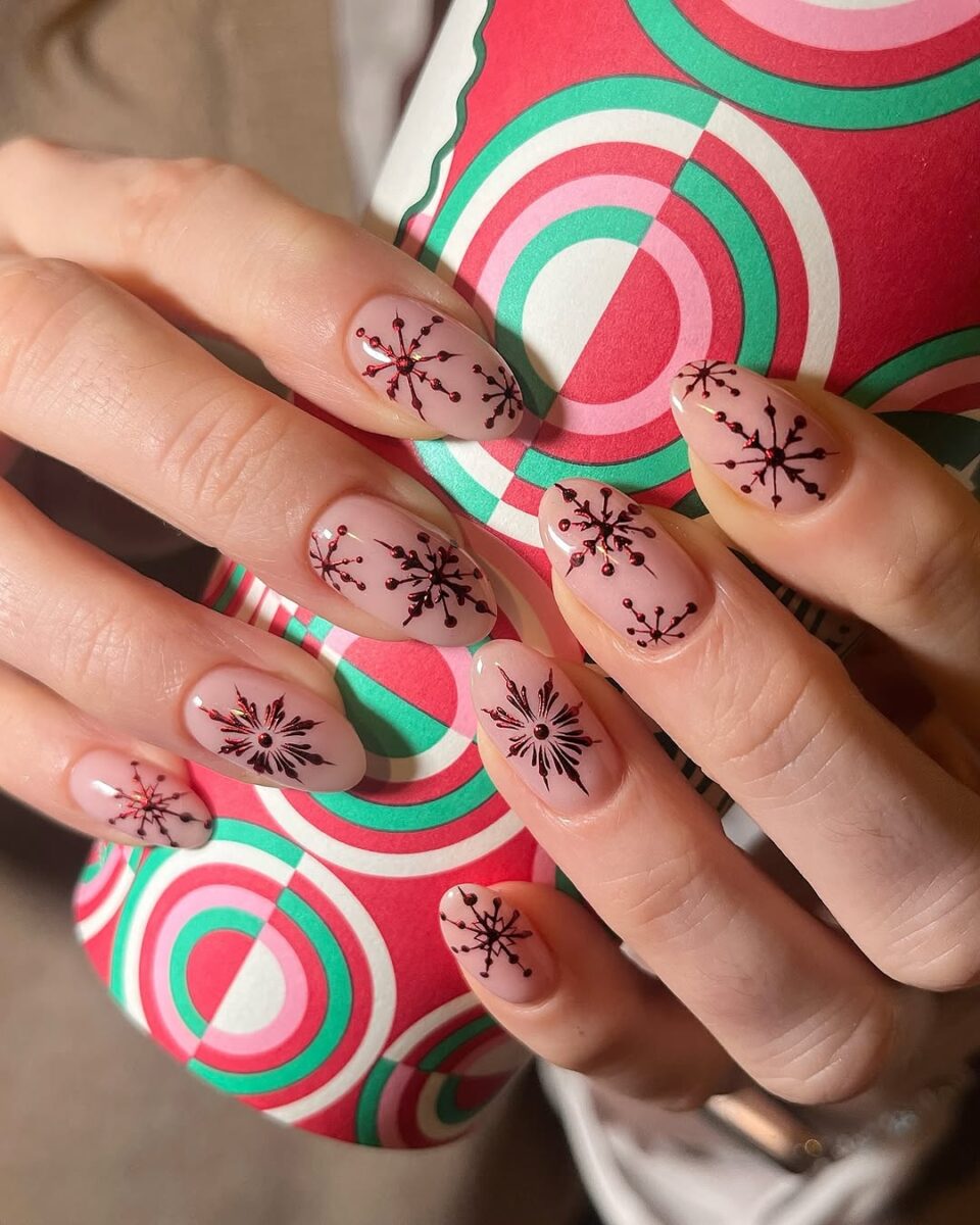 Charming snowflake nail art for winter celebrations