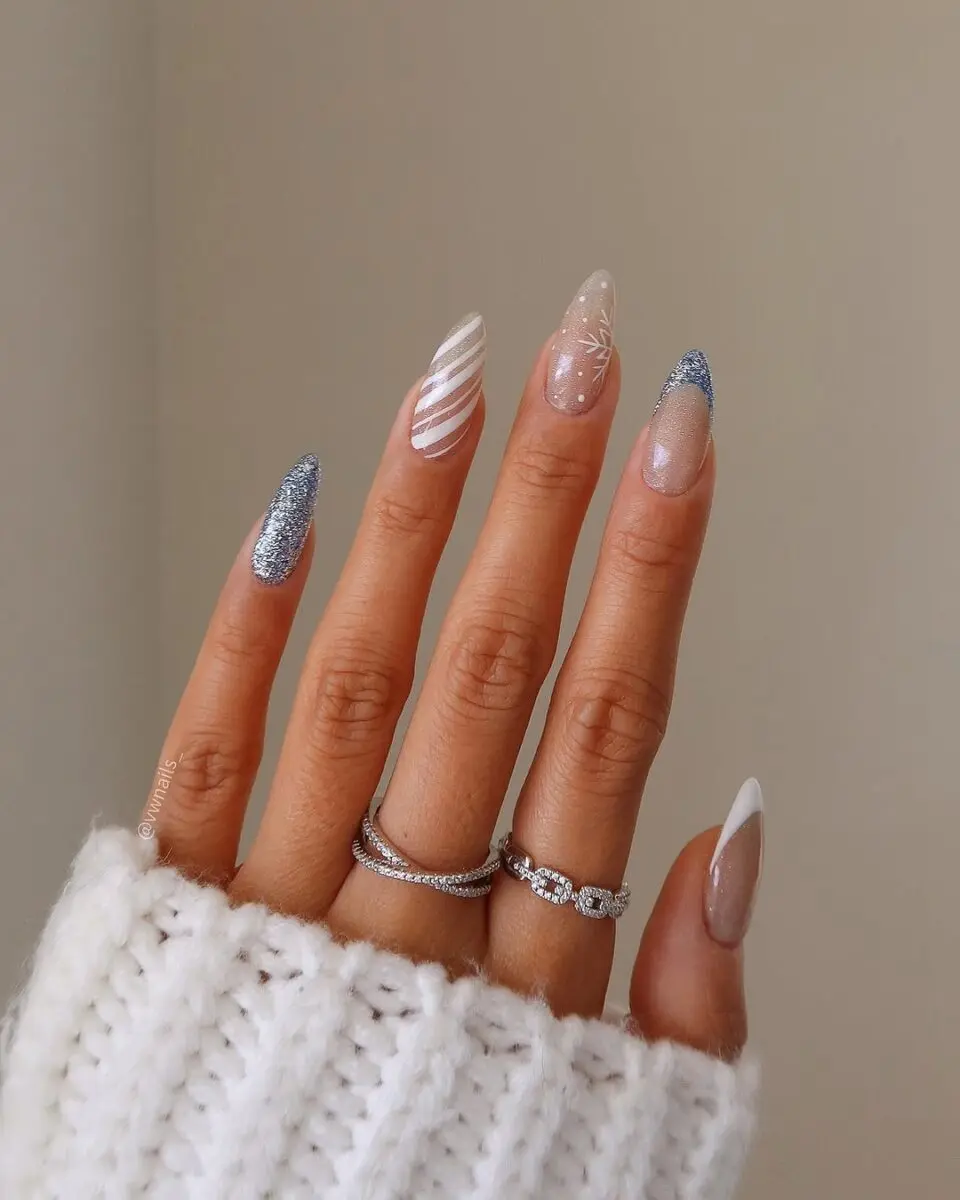Chic snowy nail art for the season
