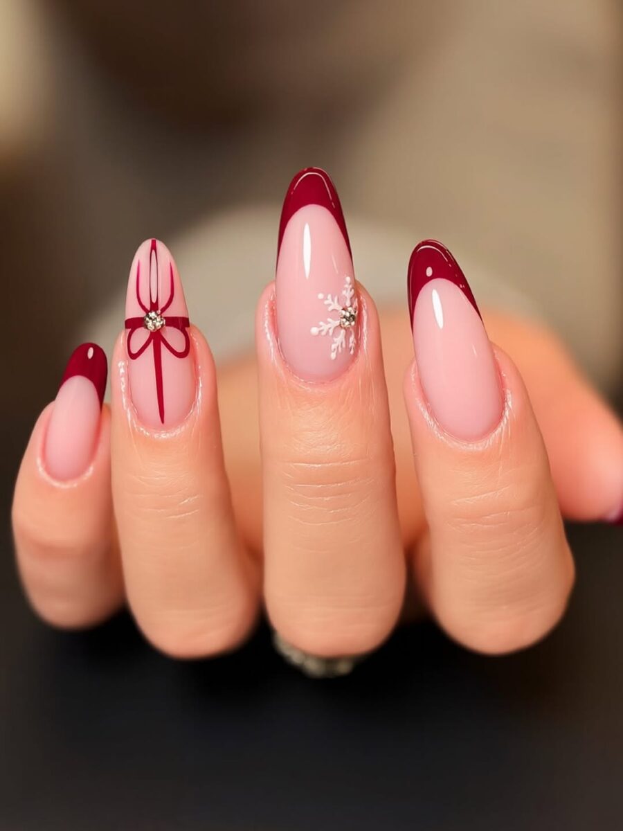 Chic snowflake winter nail art design