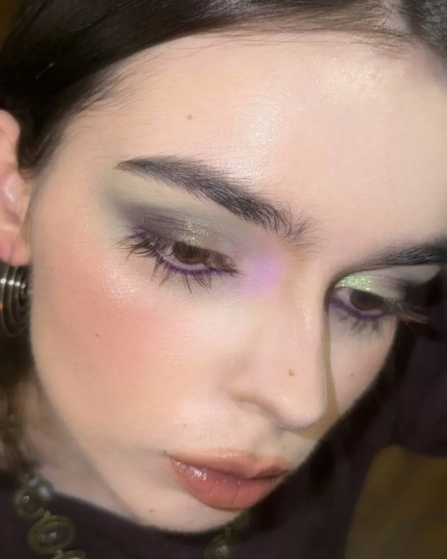 Shimmery lavender adds a dreamy touch