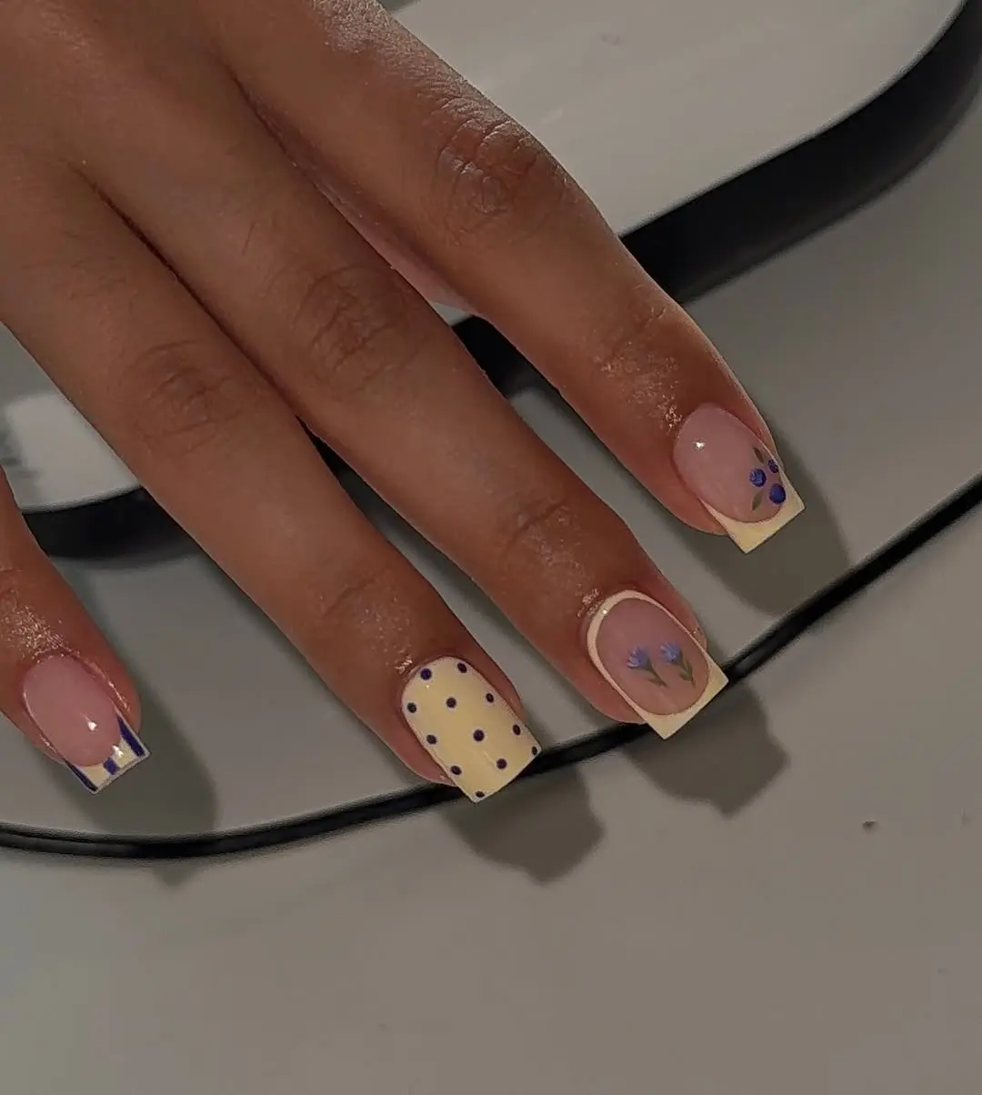 Fresh and vibrant spring square nails