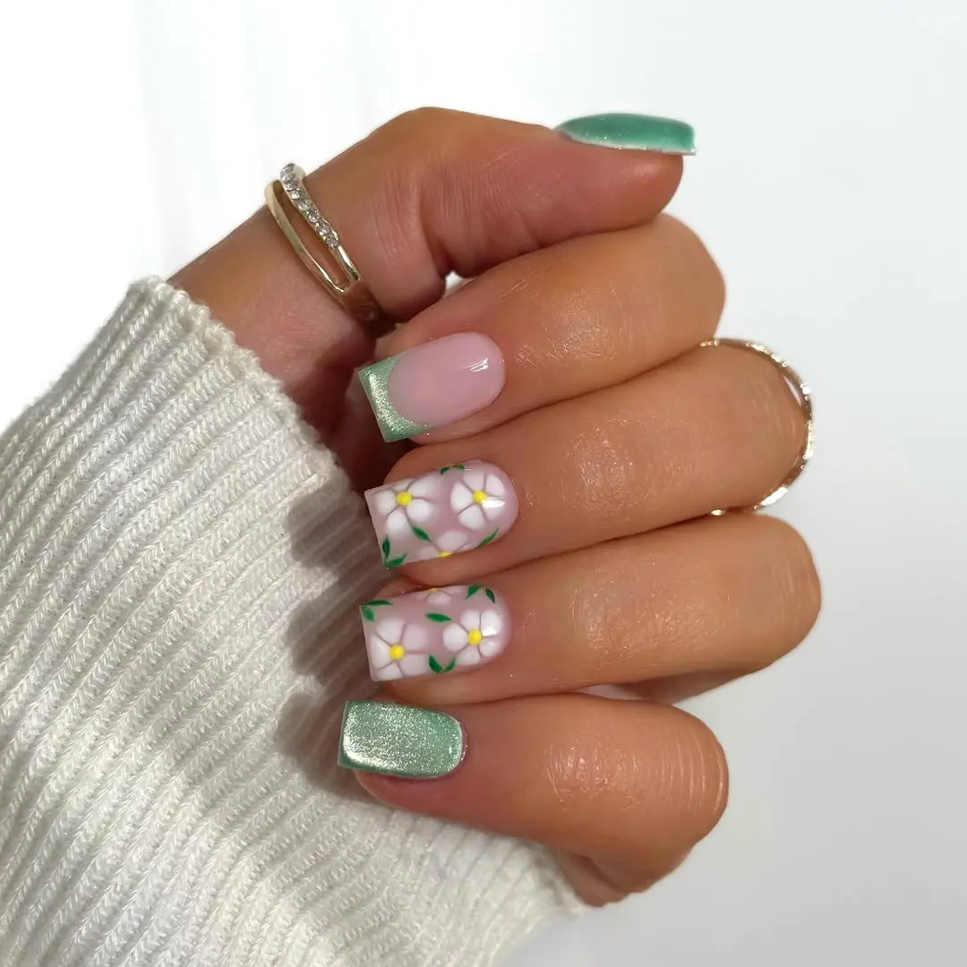 Fresh spring vibes with floral nail art