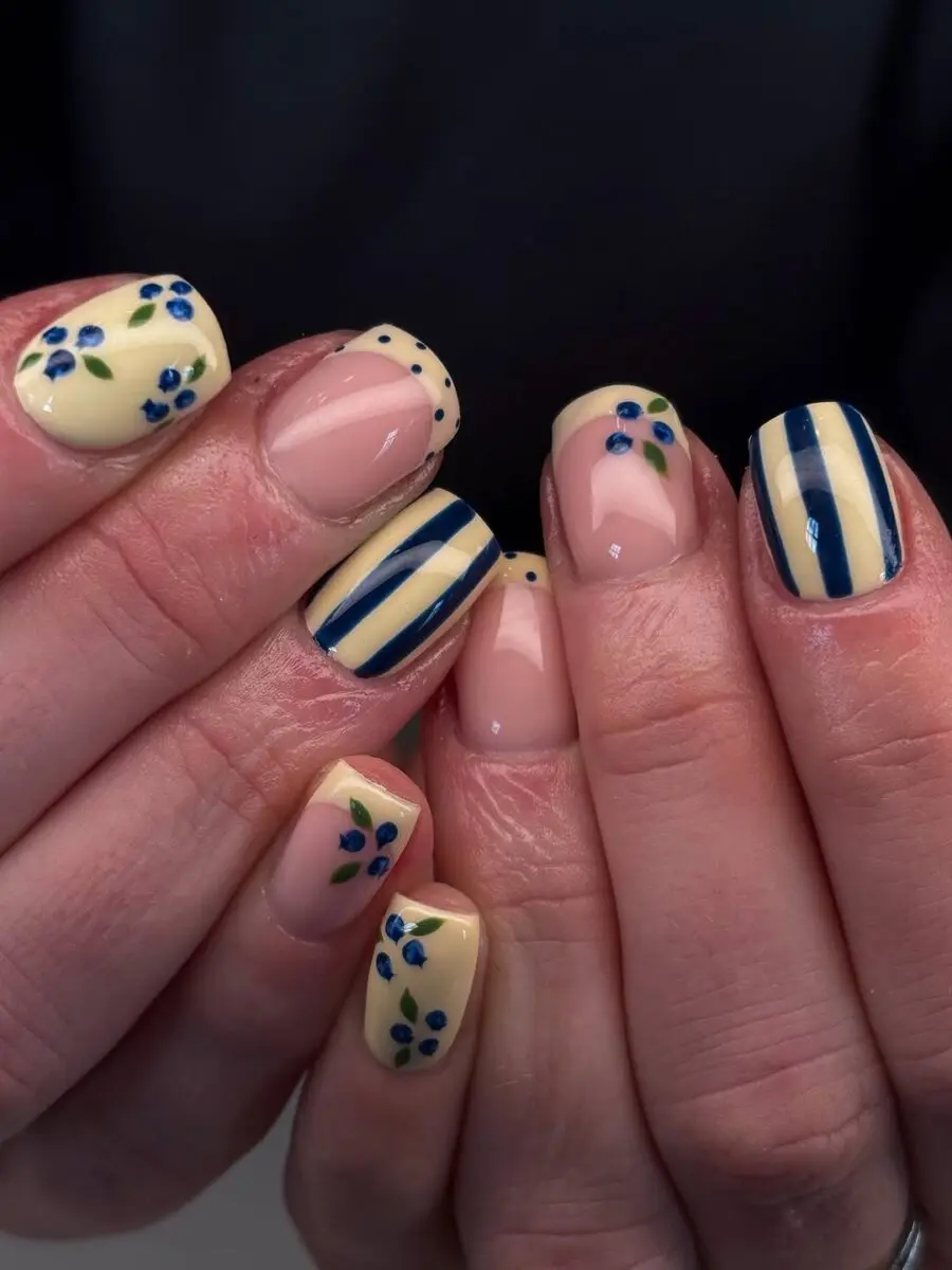 Charming spring square nail design ideas