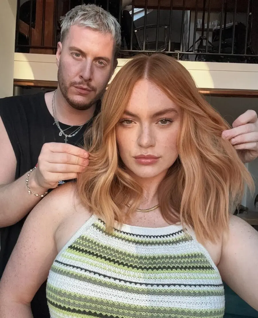 Stylish layered strawberry blonde masterpiece