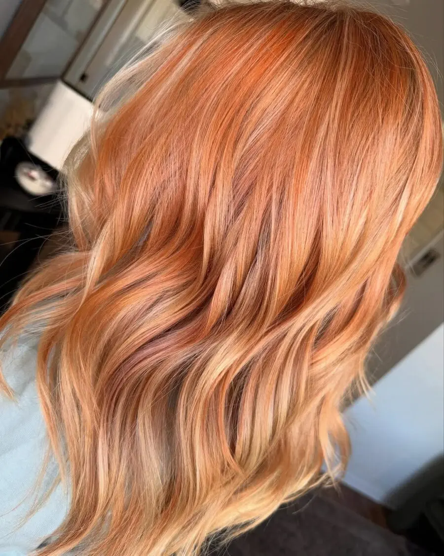 Radiant Waves of Strawberry Blonde Delight