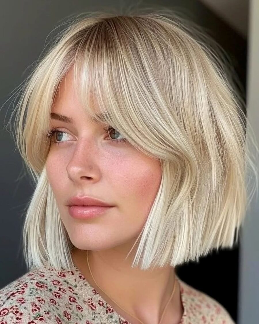 Chic and modern bob with soft bangs