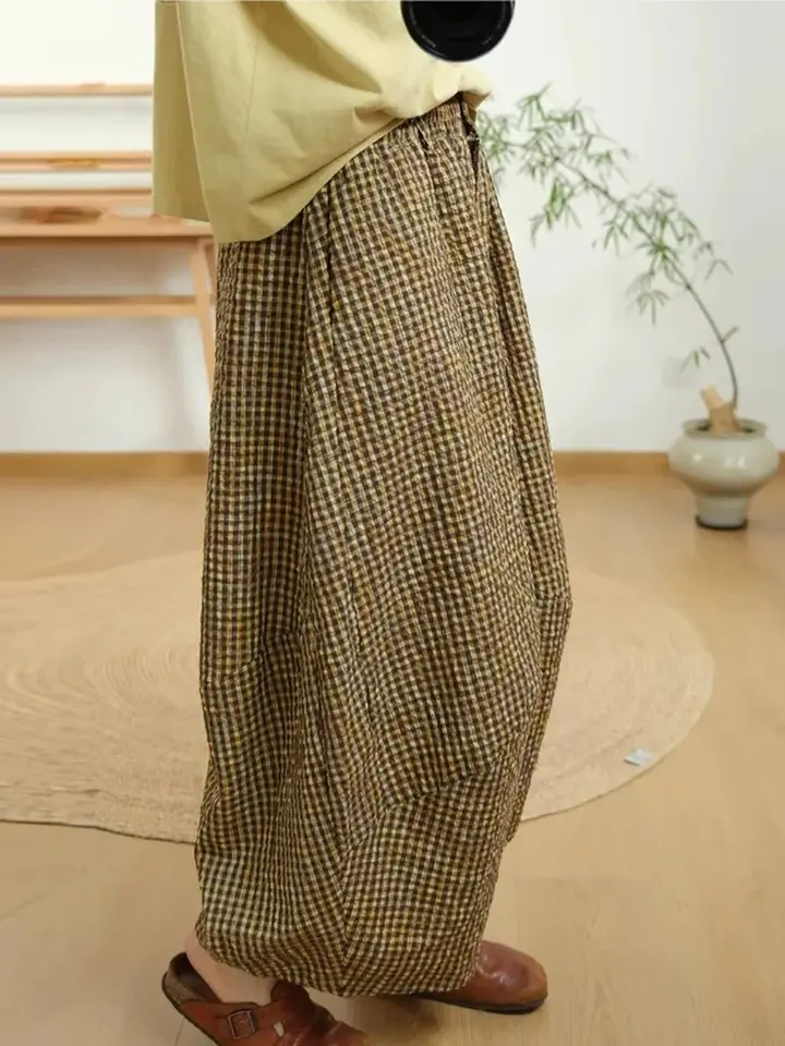 Chic Checkered Palazzo Pants Ensemble
