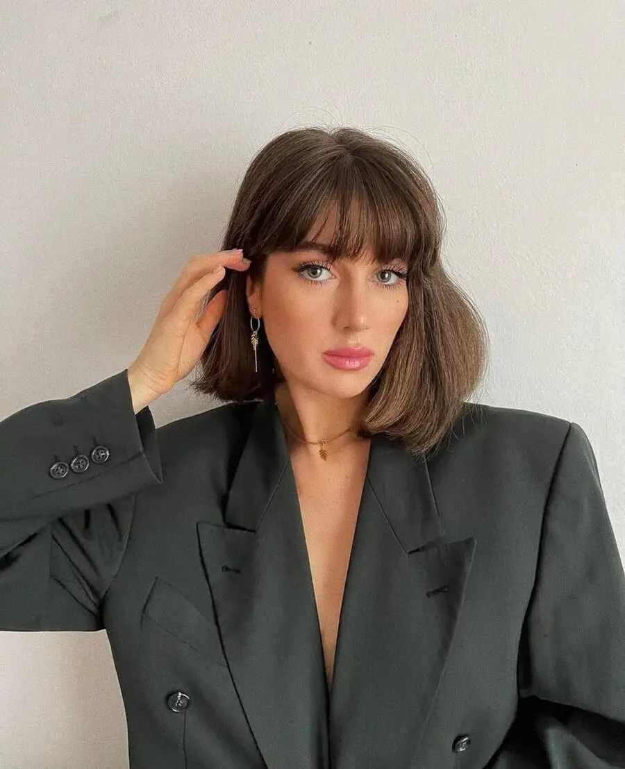 Chic short bob with blunt bangs