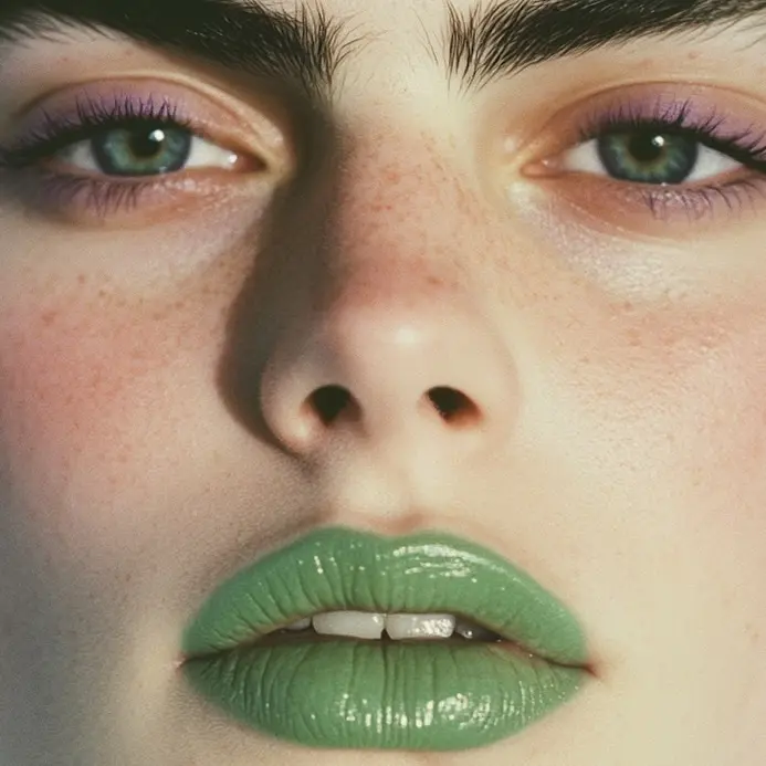 Bold green lips for a vibrant summer look