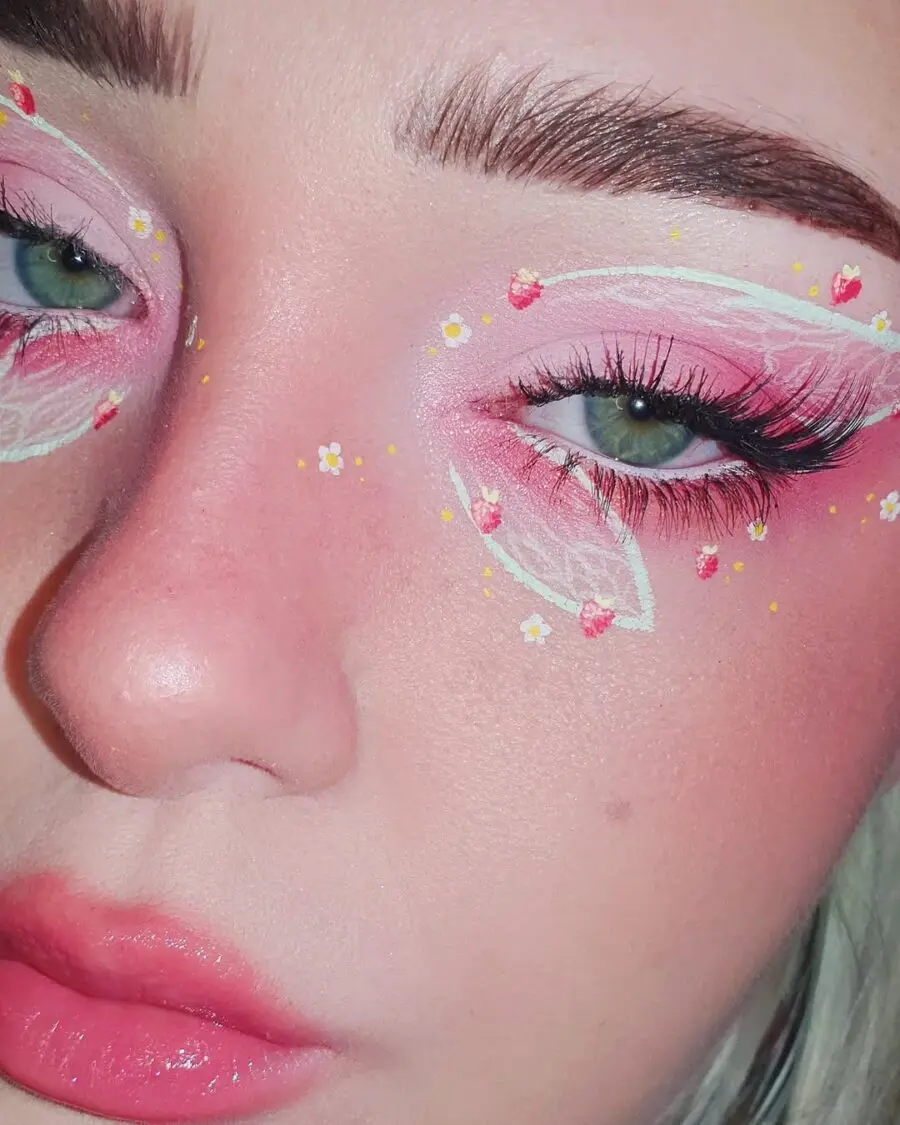 Whimsical flower-inspired summer makeup look