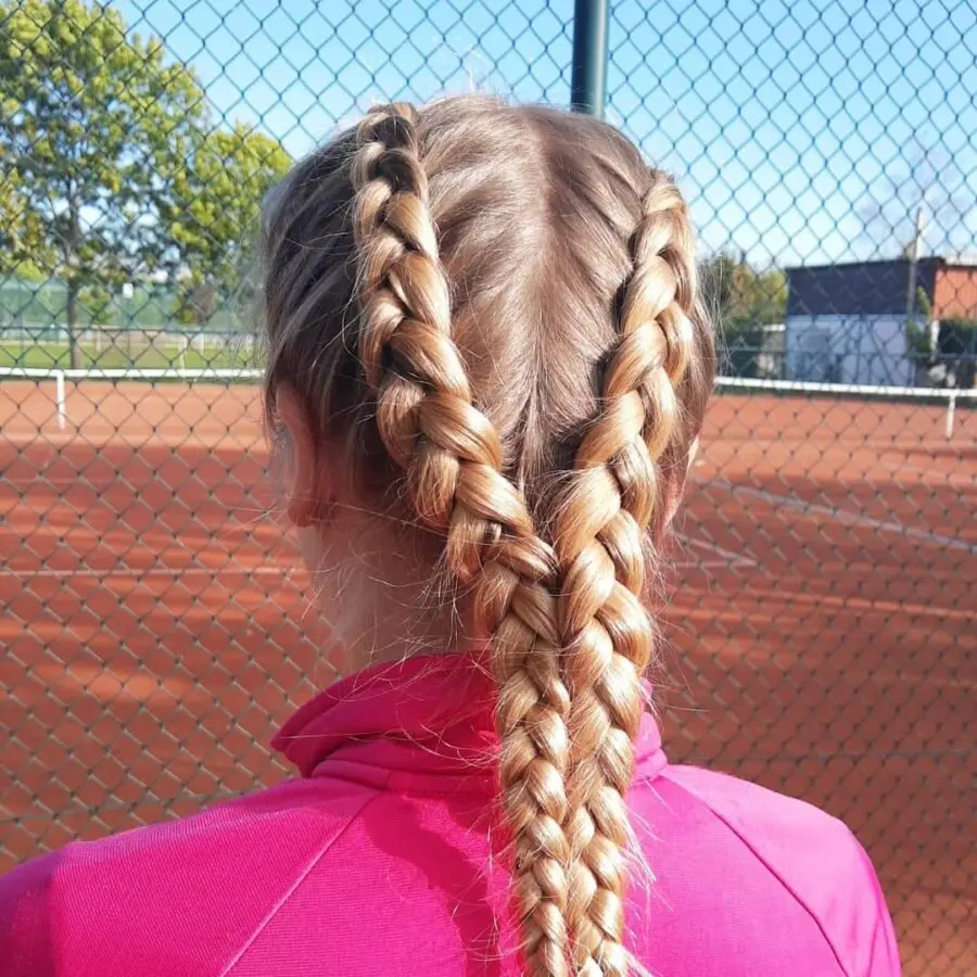 Stylish Dual Braids for Tennis Matches