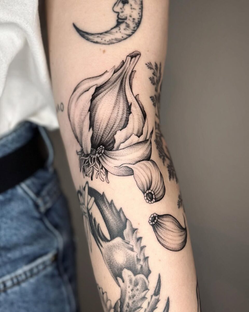 Intricate floral tattoo celebrating nature's beauty