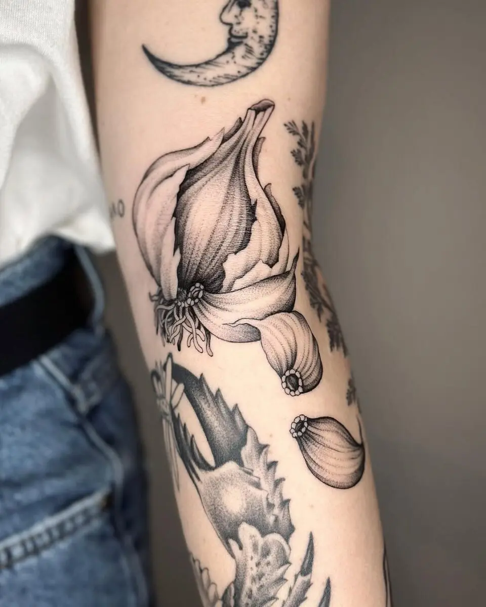 Intricate floral tattoo celebrating nature's beauty