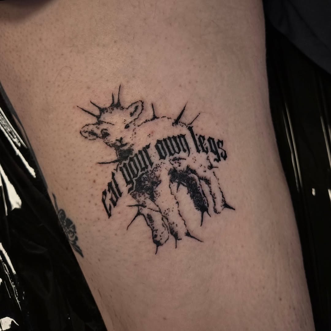 A bold statement tattoo for vegans