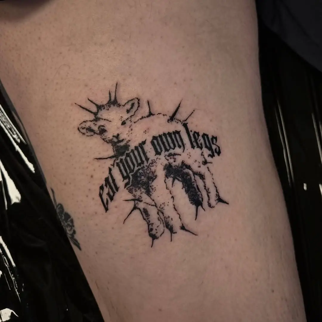 A bold statement tattoo for vegans