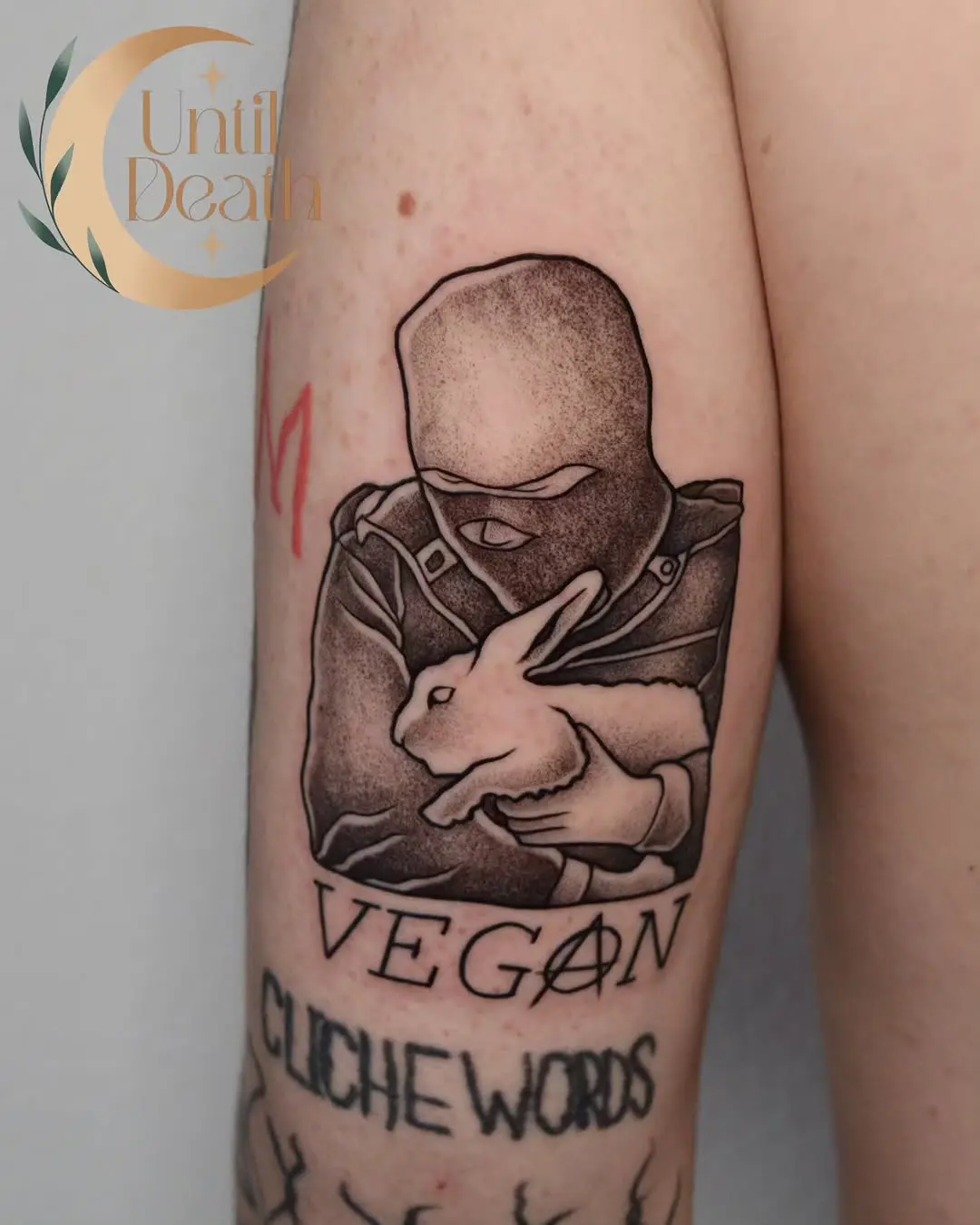 Bold vegan statement through striking tattoo art