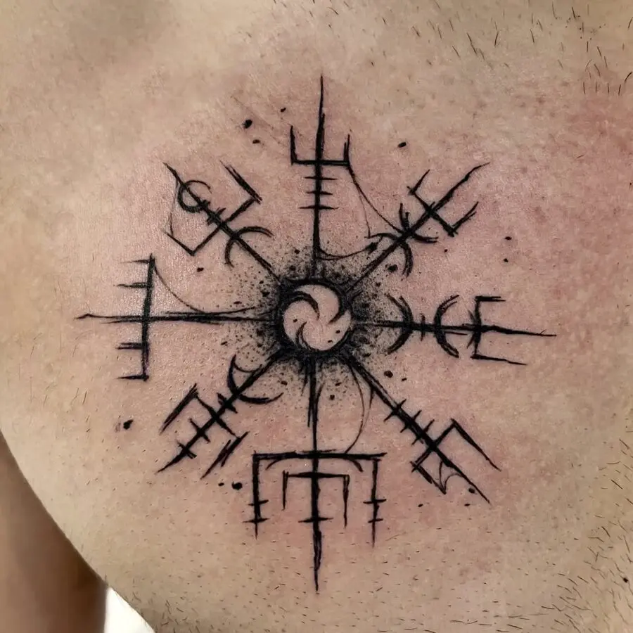 Intricate Vegvisir Design on Chest