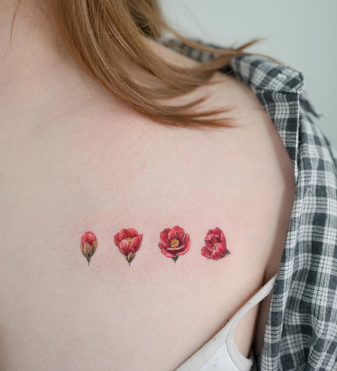 Stunning Camellia Tattoo Flower Series on Skin