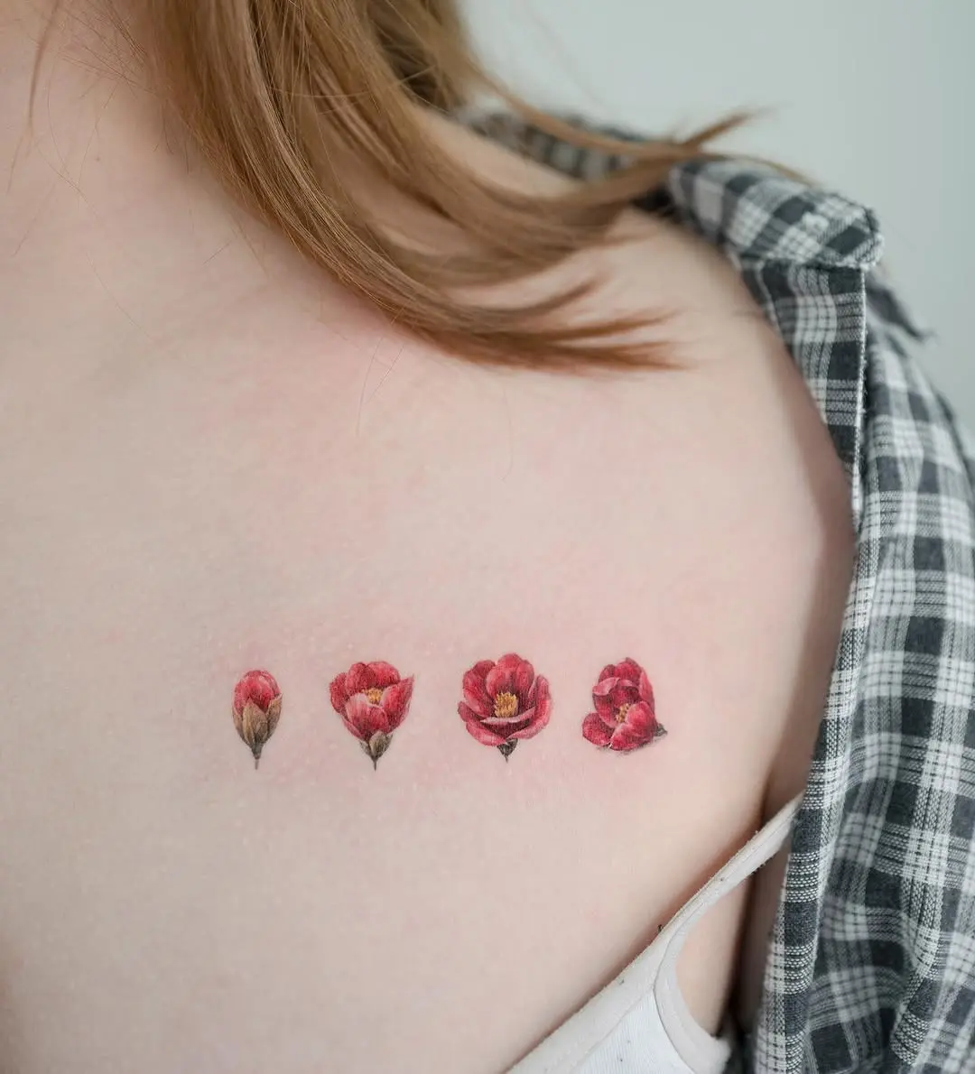 Stunning Camellia Tattoo Flower Series on Skin