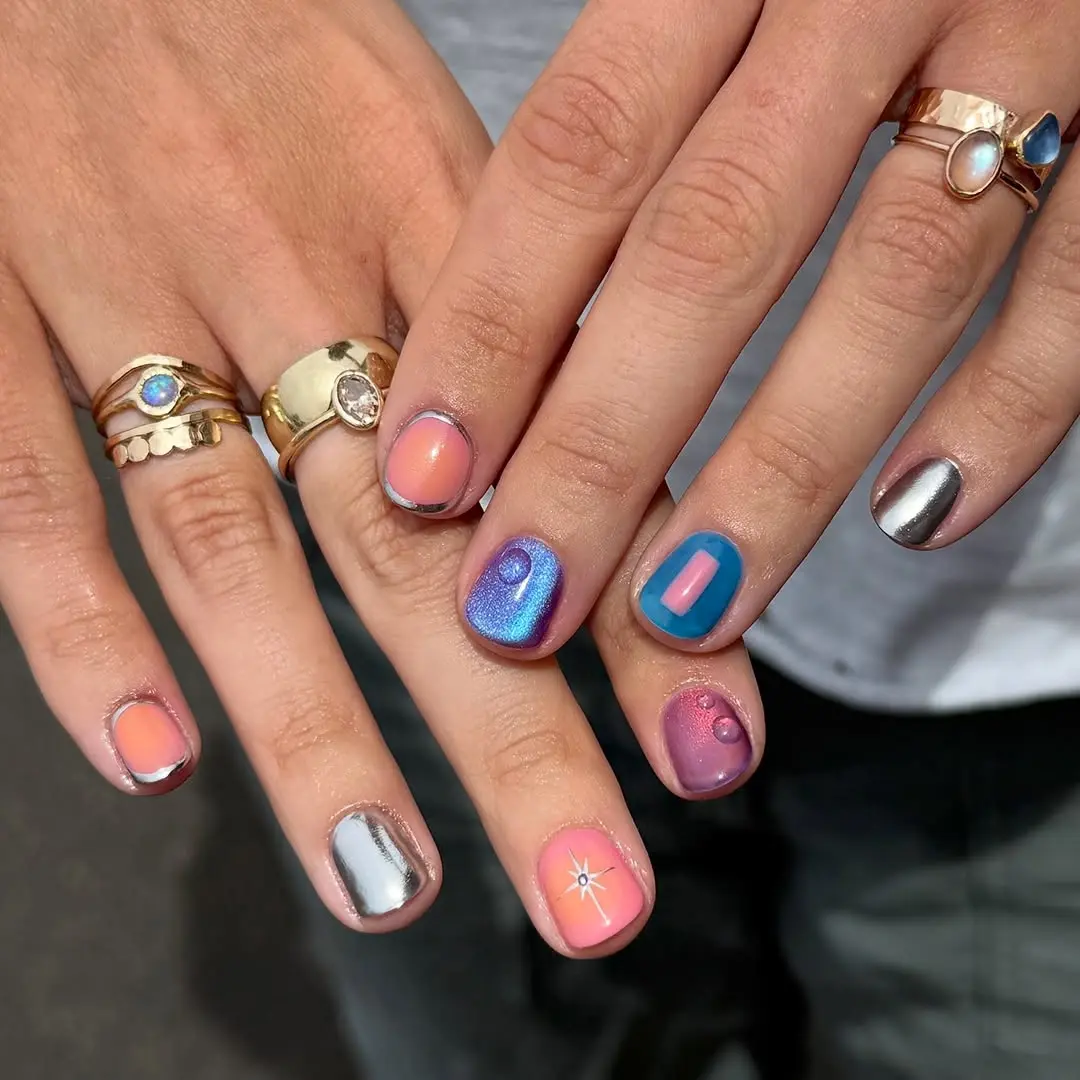 Dazzling Cat Eye Nails with Unique Designs
