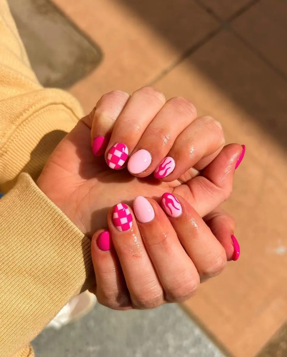 Chic and bold hot pink nail art styles